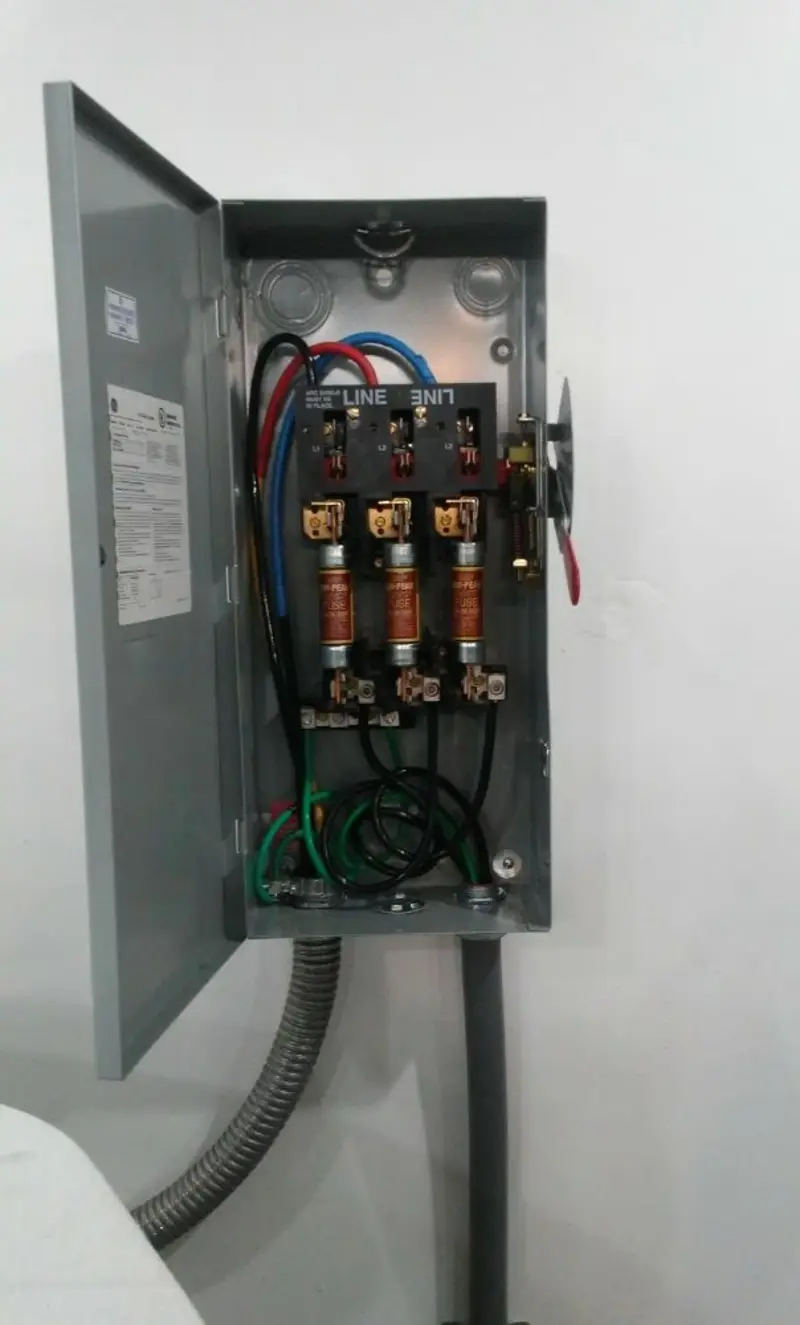Three-phase disconnect switch installed for Electrical Wiring & Rewiring in Newcastle